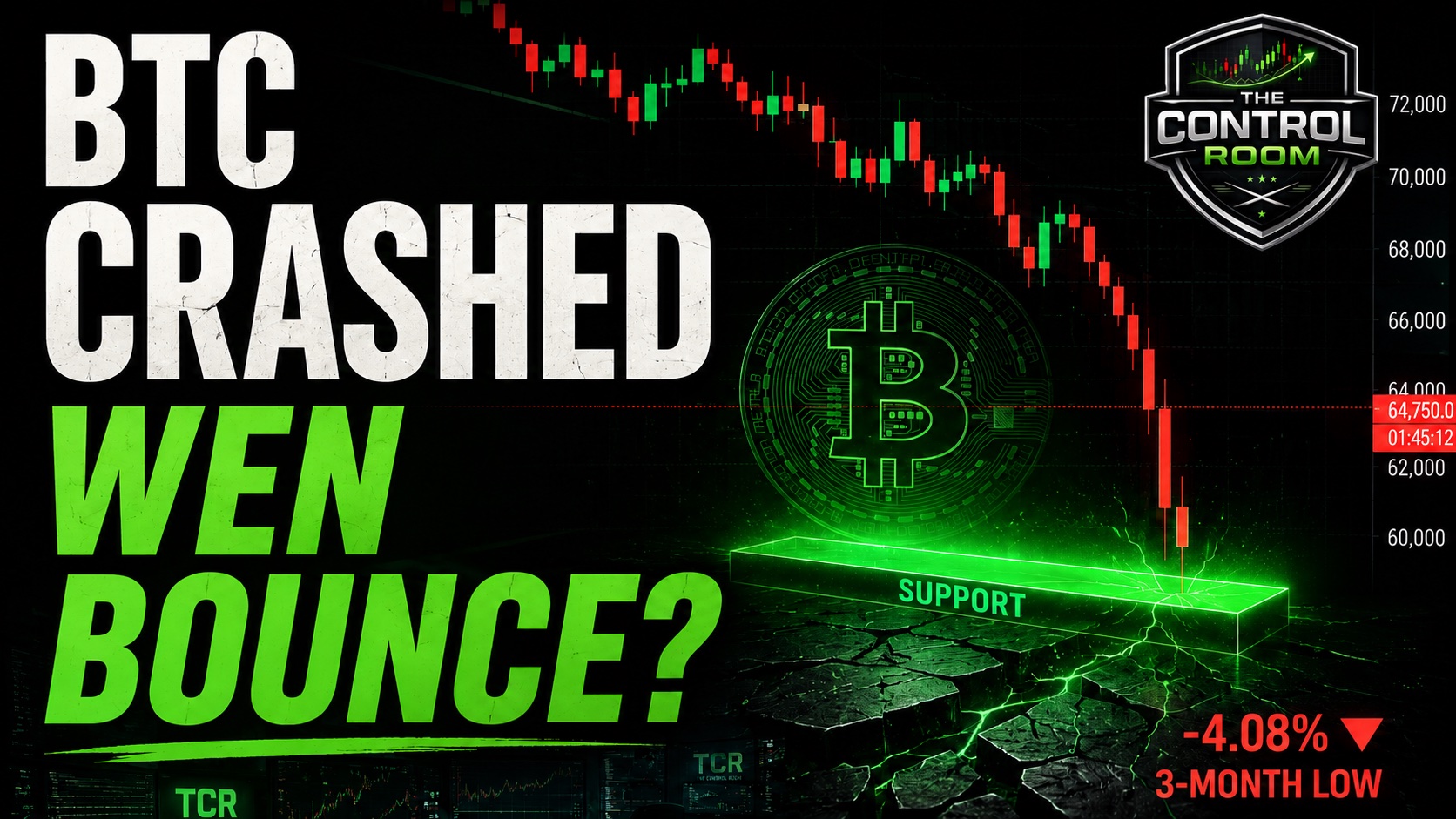 BTC Crashed — Wen Bounce? — TCR YouTube thumbnail